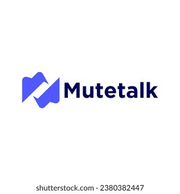 Modern M Letter Bird Talking Company Logo Design