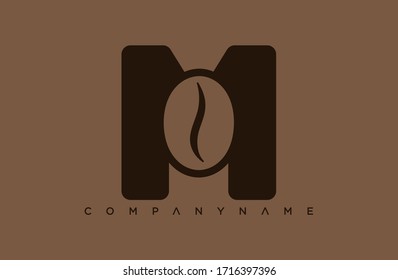 Modern M Letter coffee company logo. creative emblem espresso design. initial brand template.