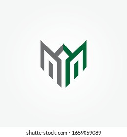 Logo moderno de la letra M. Elemento de plantilla vectorial del logotipo abstracto. Diseño de icono empresarial. Elemento de plantilla de diseño de logotipo de vector plano