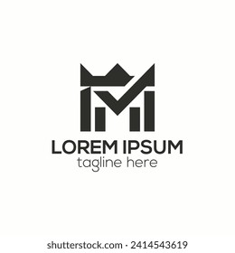 Modern M letter logo, m abstract logo design concept isolated vector template illustration