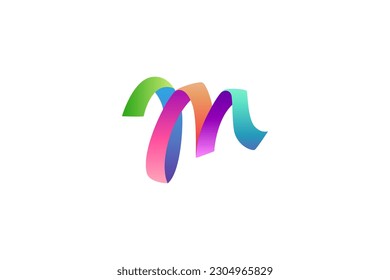 diseño moderno del logotipo de la letra m con gradiente colorido