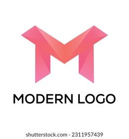 Modern M Letter Logo Free Vector