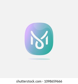 modern M letter logo. monogram M icon design with gradient style