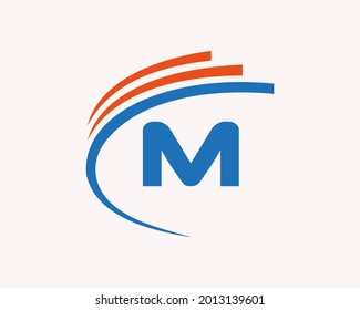 Modern M logo design. M letter logo design for business, construction, technology and real estate concept