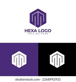 Modernes M-Logo, stylisches M-Logo, Monogram M-Logo, M-Brief-Logo-Design mit Hexagon