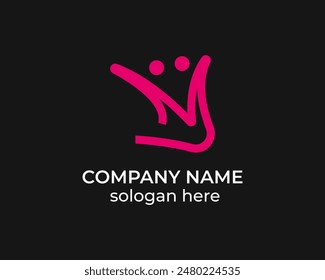 Moderne M mit Menschen Link Logo Design Vektorgrafik Vorlage