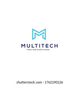 Modern M sign Technology sign vector logo, Data And Technology 