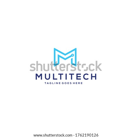 Modern M sign Technology sign vector logo, Data And Technology 