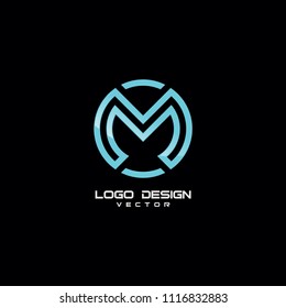 Modern M Symbol Logo Template