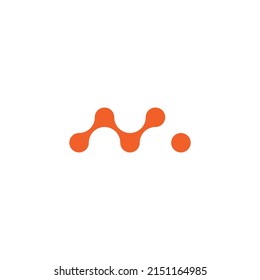Modern M Tech Logo Design. Dot M Vector Logo Design.