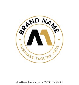 Modern M1 Monogram Logo Badge for Business Branding symbol icon flat stock vector design