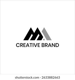 Modern MA Letter Logo Design Vector Illustration with Abstract Geometric Symbol for Business Brand Identity Corporate Consulting Finance or Technology Company Template