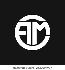 Modern AM or MA letter logo with flat minimal design and round shape, ideal for branding, identity, and creative logo templates with a clean professional style.