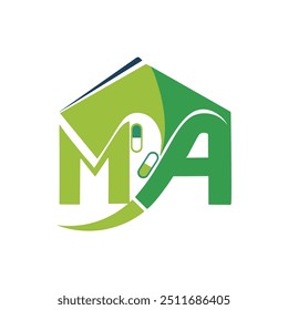 Diseño moderno del logotipo médico "MA".