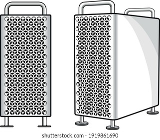 modern Mac Pro computer built for highest performance – vector illustration on white background