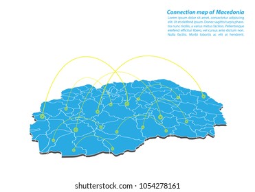 Modern of macedonia Map connections network design, Best Internet Concept of macedonia map business from concepts series, map point and line composition. Infographic map. Vector Illustration.