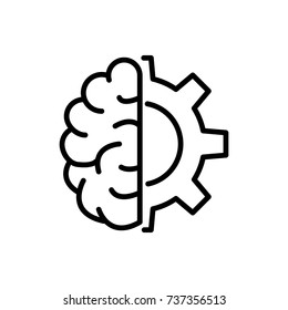 現代の機械学習ラインのアイコン 白い背景にプレミアム絵文字 ベクターイラスト 線の高品質シンボル 現代のラインスタイルの機械学習 アイコン のベクター画像素材 ロイヤリティフリー