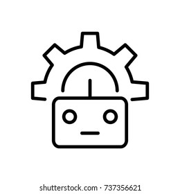 Modern machine learning line icon. Premium pictogram isolated on a white background. Vector illustration. Stroke high quality symbol. Machine learning icon in modern line style.