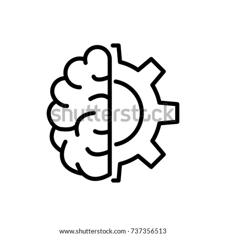 Modern machine learning line icon. Premium pictogram isolated on a white background. Vector illustration. Stroke high quality symbol. Machine learning icon in modern line style.