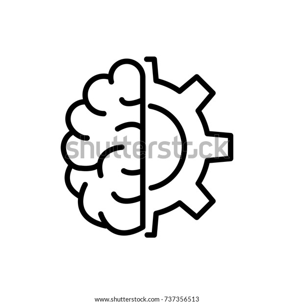 現代の機械学習ラインのアイコン 白い背景にプレミアム絵文字 ベクターイラスト 線の高品質シンボル 現代のラインスタイルの機械学習アイコン のベクター画像素材 ロイヤリティフリー