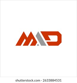 Moderna carta MAD Design de logotipo Ilustração de vetor com símbolo geomérico abstrato para a identidade da marca comercial Modelo de empresa industrial ou de tecnologia empresarial