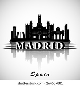 Modern Madrid City Skyline Design. Spain