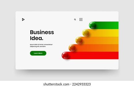 Modern magazine cover vector design layout. Isolated realistic balls landing page illustration.