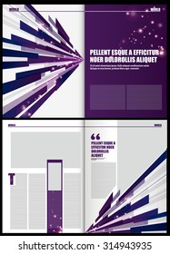 Modern magazine Layout Design Template with four pages of Contents Preview, purple tones