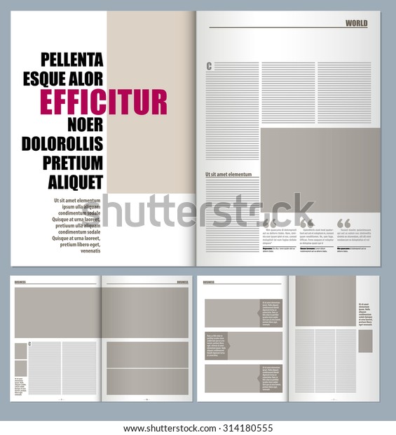 Download Modern Magazine Layout Template Stock Vector Royalty Free 314180555 PSD Mockup Templates