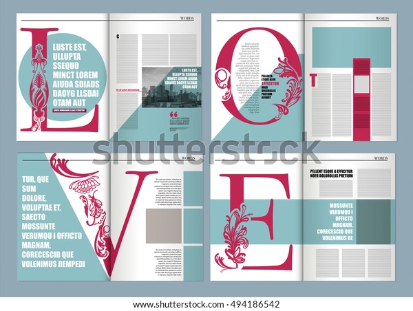 Modern Magazine Layout Template De Word Stock Vektorgrafik Lizenzfrei