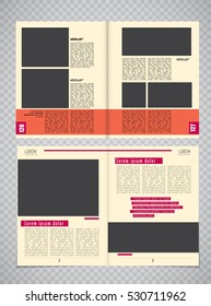 Modern magazine layout template, vector