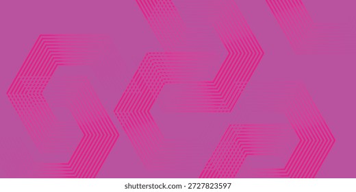 Fundo Magenta Moderno com Grades Hexágonos Lineares Abstratas