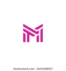 Modern Magenta M Monogram Logo