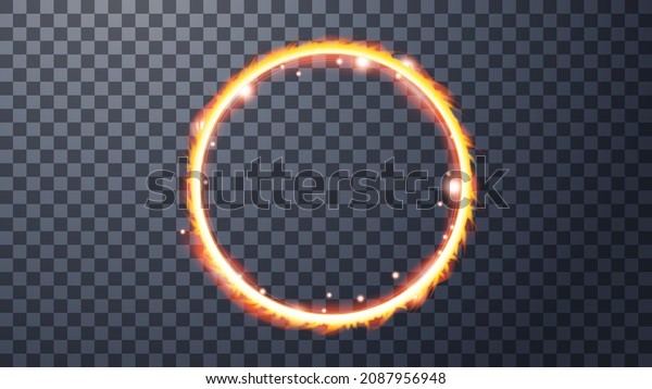 Modern\
magic witchcraft symbols. Ethereal fire portal sign with strange\
flame spark. Decor elements for magic doctor, shaman, medium.\
Luminous trail effect on transparent\
background.