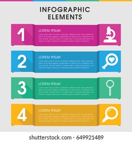 Modern magnify infographic template. infographic design with magnify icons includes magnifier, search. can be used for presentation, diagram, annual report, web design.