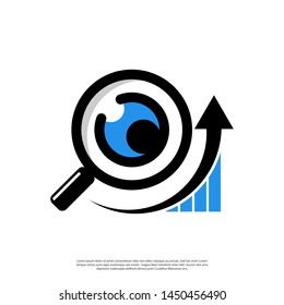 modern magnifying glass vector logo