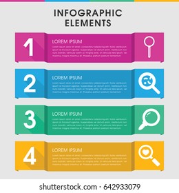 Modern magnifying infographic template. infographic design with magnifying icons includes bacteria. can be used for presentation, diagram, annual report, web design.