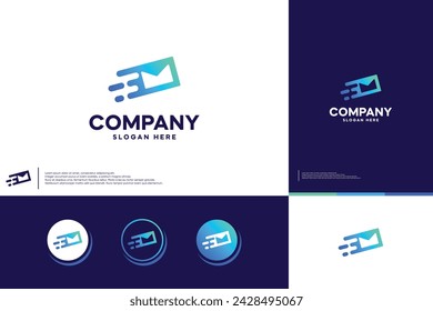 modern mail logo ,fast , digital, design vector template.