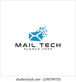 Modern Mail Tech logo business vector design template, Creative Mail System icon logo business design vector illustration with flat and simple styles isolated on white background.