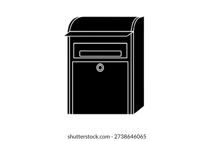 Modern Mailbox Icon Vector Illustration Silhouette for Post Office Services Communication Business Correspondence and Letter Delivery Box Design