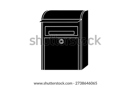 Modern Mailbox Icon Vector Illustration Silhouette for Post Office Services Communication Business Correspondence and Letter Delivery Box Design