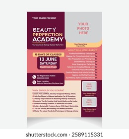 Modern Makeup Skills Flyer Design Template