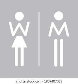 Icono moderno de WC masculino y femenino. Cartel del baño. Ilustración vectorial plana