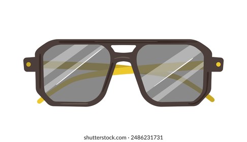 Modern male hipster eyewear with protective lens cartoon design isolated vector illustration