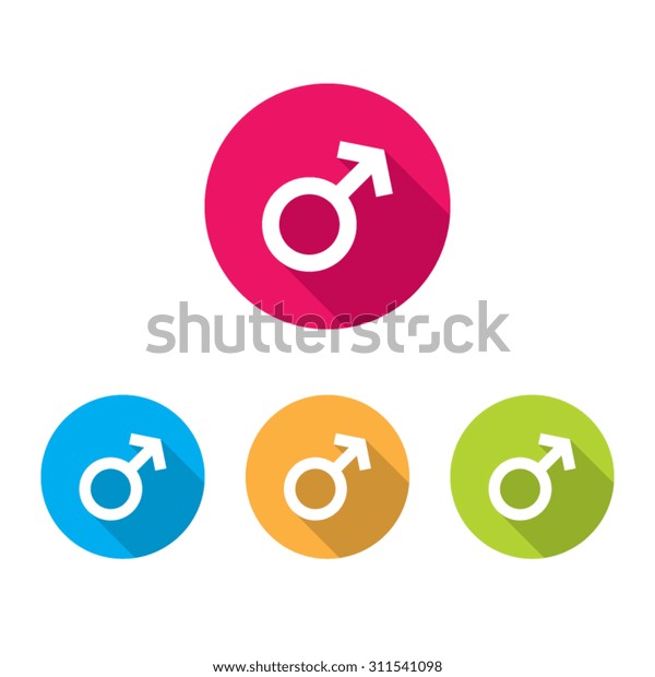 Modern Male Sex Symbol Icons Long Stock Vector Royalty Free 311541098