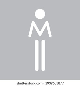 Modern Male WC Icon. Bathroom Sign. Flat Vector Illustration