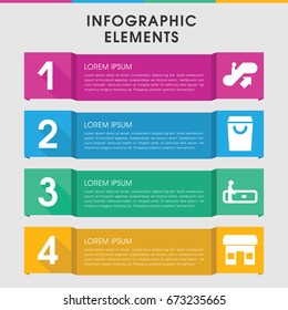 Modern mall infographic template. infographic design with mall icons includes escalator, escalator up. can be used for presentation, diagram, annual report, web design.