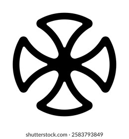 Modern Maltese cross icon symbol