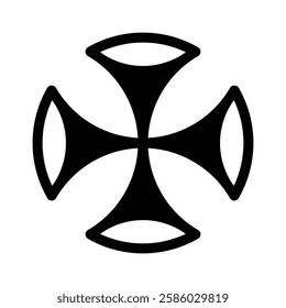 Modern Maltese cross icon symbol