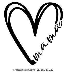 Modern Mama Heart Shape Design Element Vector